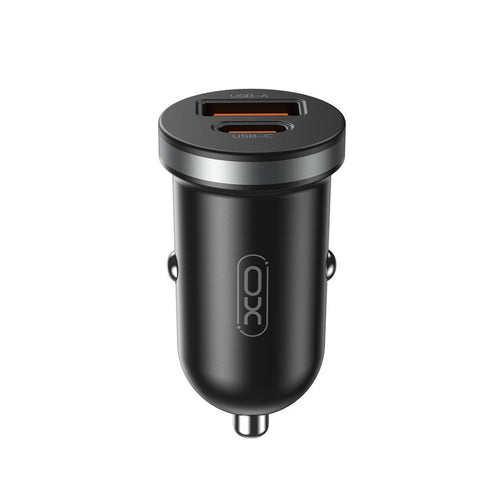 Incarcator auto XO 12V 30W, USB-A + USB-C, Negru