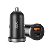 Incarcator auto XO CC56 12V 30W, USB-A + USB-C, Negru