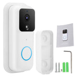 Sonerie video inteligenta fara fir Tuya B60, WiFi, Alb