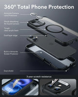 Husa ESR compatibila cu iPhone 16, Antisoc, acrilic, silicon, Negru