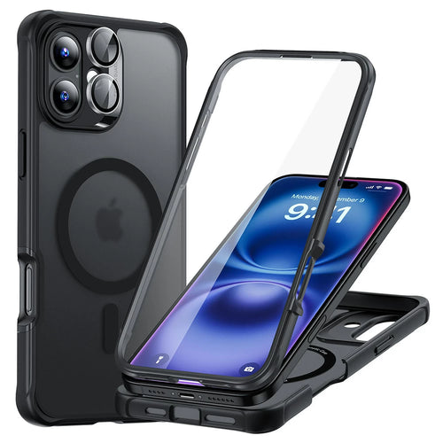 Husa ESR compatibila cu iPhone 16, Antisoc, acrilic, silicon, Negru