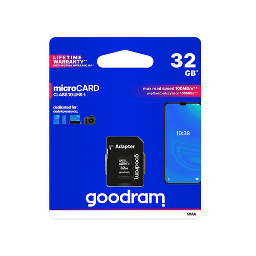 Card de memorie Micro SD GOODRAM 32GB, Clasa 10 + adaptor