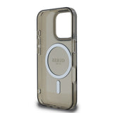 Husa cu inel Guess compatibila cu iPhone 16 Pro Max, MagSafe/Magnetic, policarbonat, Negru