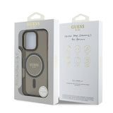 Husa cu inel Guess compatibila cu iPhone 16 Pro Max, MagSafe/Magnetic, policarbonat, Negru