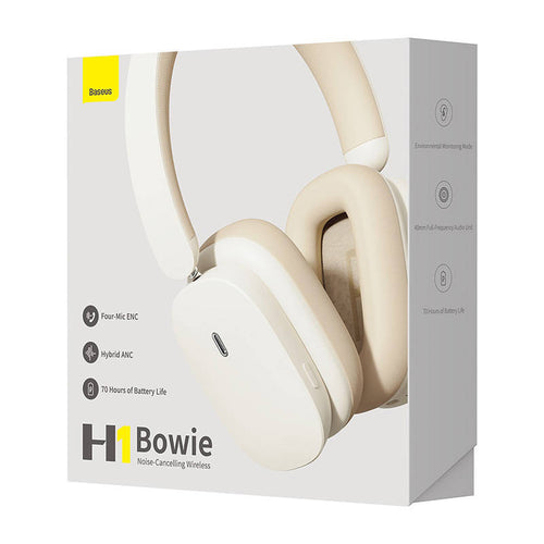 Casti Bluetooth Over-ear Baseus Bowie H1 ANC, alb - NGTW230002