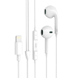Casti XO EP70 cu microfon, conector Lightning, Albe