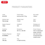 Casti XO EP70 cu microfon, conector Lightning, Albe