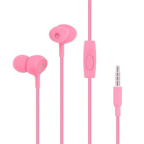 Casti cu fir XO S6, Jack 3.5mm, cu controler, roz