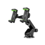 Suport auto dublu XO C117 cu ventuza, rotatie 360°, negru