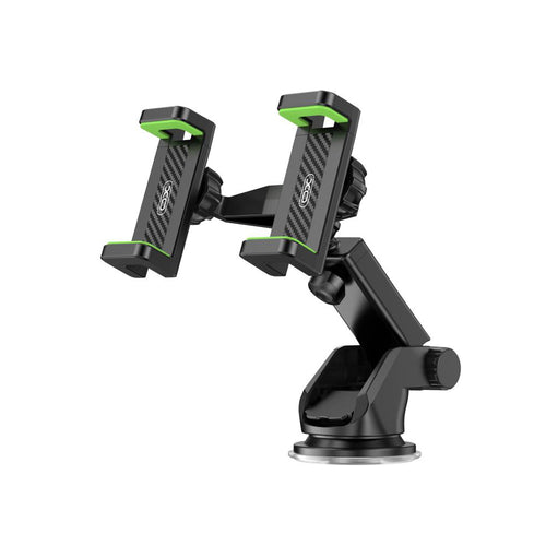 Suport auto dublu XO C117 cu ventuza, rotatie 360°, negru