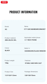 Suport auto XO C77 cu ventuza, design BMW - negru