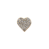 Charm decorativ inima cu diamante, auriu, pentru curea ceas