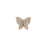 Charm decorativ fluture cu pietre, curea ceas, auriu