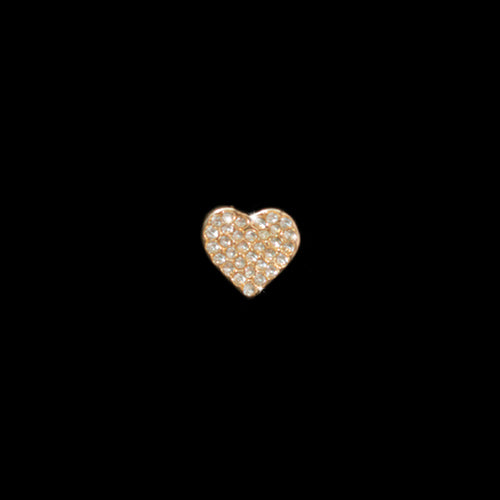 Charm decorativ inima cu diamante, auriu, pentru curea ceas