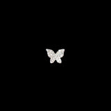 Pandantiv Charm Bijuterie Fluture cu Cristale, Argintiu