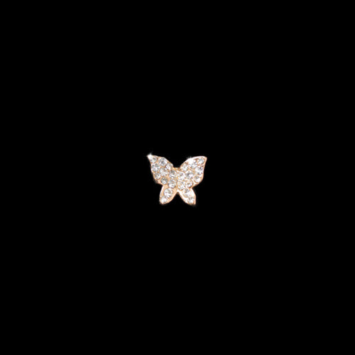 Charm decorativ fluture cu pietre, curea ceas, auriu