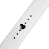 Charm decorativ pentru curea ceas, inima, negru