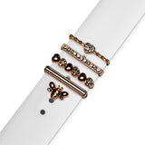 Set Bijuterii Curea Ceas, Inel + Charm Albina, Argintiu