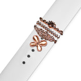 Set bijuterii curea ceas, inel + charm fluture, argintiu