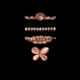 Set bijuterii curea ceas, inel + charm fluture, argintiu