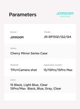 Husa Joyroom compatibila cu iPhone 15 Pro Max, TPU, Gri