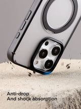 Husa cu inel Joyroom compatibila cu iPhone 15 Pro, MagSafe/Magnetic, PC, TPU, Negru
