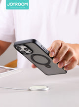 Husa cu inel Joyroom compatibila cu iPhone 15 Pro Max, MagSafe/Magnetic, PC, TPU, Negru