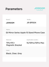 Husa cu inel Joyroom compatibila cu iPhone 15, MagSafe/Magnetic, PC, TPU, Negru