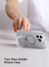 Husa cu inel Joyroom compatibila cu iPhone 15 Pro Max, MagSafe/Magnetic, PC, TPU, Transparent