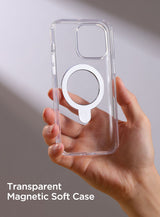 Husa cu inel Joyroom compatibila cu iPhone 15 Pro, MagSafe/Magnetic, PC, TPU, Transparent