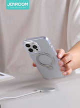 Husa cu inel Joyroom compatibila cu iPhone 15 Pro Max, MagSafe/Magnetic, PC, TPU, Transparent