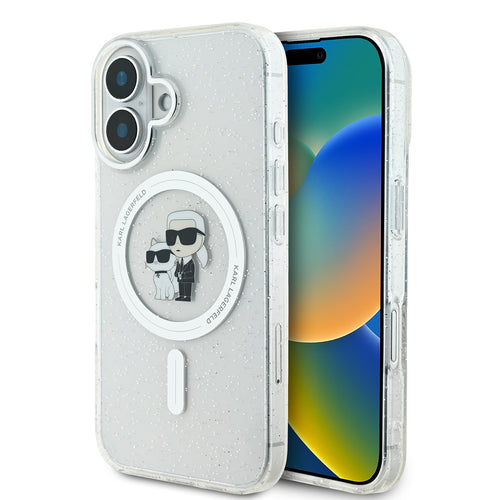 Husa Karl Lagerfeld compatibila cu iPhone 16, MagSafe/Magnetic, silicon, Transparent