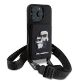Husa tip carte Karl Lagerfeld compatibila cu iPhone 16 Pro, piele PU, Negru