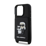 Husa tip carte Karl Lagerfeld compatibila cu iPhone 16 Pro, piele PU, Negru