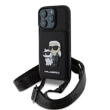 Husa tip carte Karl Lagerfeld compatibila cu iPhone 16 Pro, piele PU, Negru