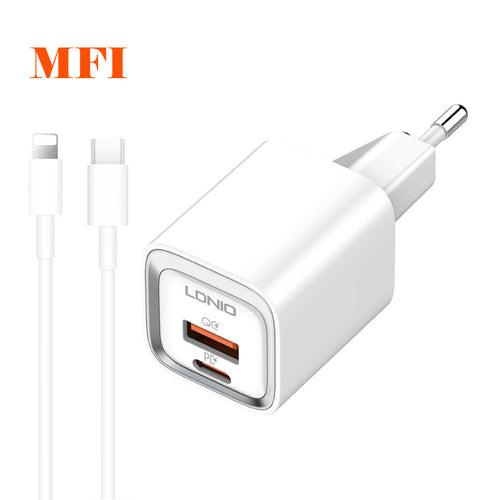 Incarcator Ldnio 20W USB-C/USB-A, cu cablu USB-C la Lightning inclus