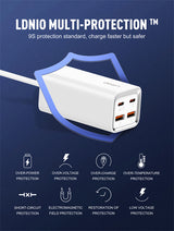 Ldnio 220V 65W, 2xUSB-A + 2xUSB-C + AC, Desktop 2500W, white - A4610