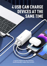 Ldnio 220V 65W, 2xUSB-A + 2xUSB-C + AC, Desktop 2500W, white - A4610