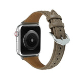 Curea piele compatibila cu Watch Series 3 42mm, Watch Series 4 44mm, Maro