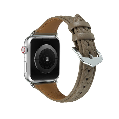 Curea piele compatibila cu Watch Series 3 42mm, Watch Series 4 44mm, Maro