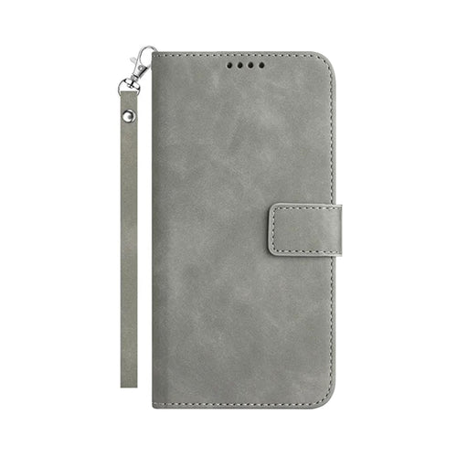 Husa tip carte OEM compatibila cu iPhone 16, MagSafe/Magnetic, piele ecologica, Gri