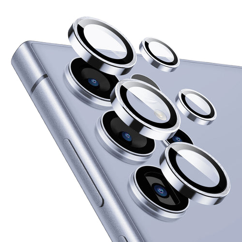Husa compatibila cu Galaxy S24 Ultra, Transparent, sticla securizata, metal, Alb