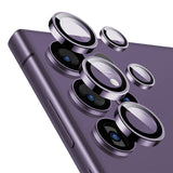 Husa compatibila cu Galaxy S24 Ultra, Transparent, sticla securizata, metal, Alb