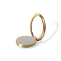 Inel suport telefon Popsocket Shine Grid, metalic, alb-auriu