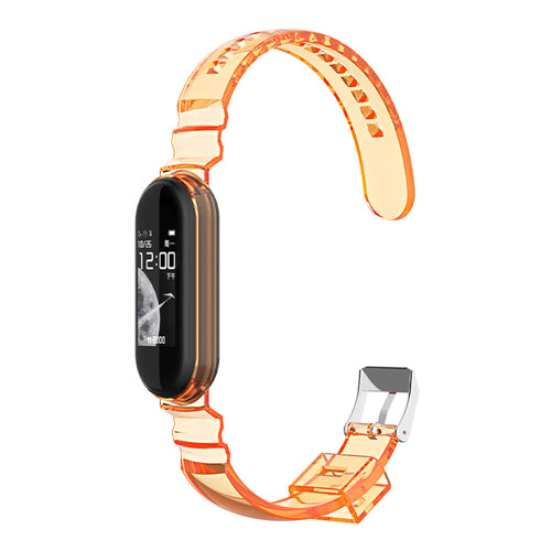 Curea silicon compatibila cu Xiaomi Mi Band 3, Xiaomi Mi Band 4, Portocaliu