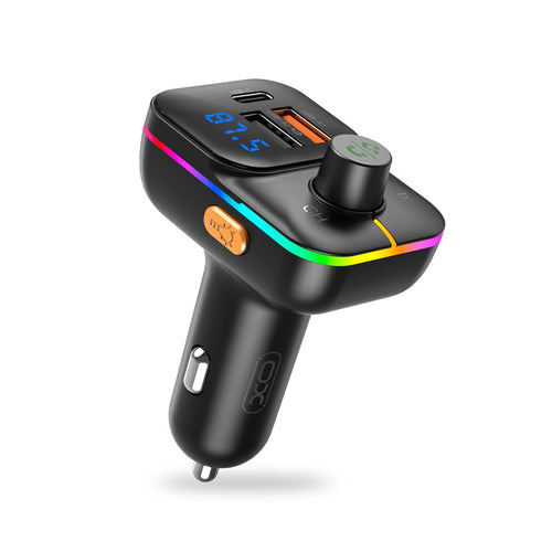 Transmitator FM Auto XO Bcc09 25W Bluetooth 5 0 USB-A USB-C Lumina Ambientala