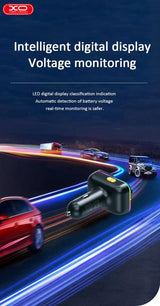Transmitator FM Auto XO Bcc09 25W Bluetooth 5 0 USB-A USB-C Lumina Ambientala