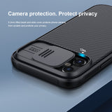 Husa Nillkin compatibila cu iPhone 15, Antisoc, policarbonat, Negru