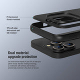 Husa Nillkin compatibila cu iPhone 15 Pro Max, Anti-amprenta, PC + TPU, Negru