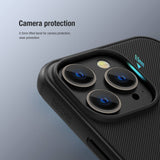 Husa Nillkin compatibila cu iPhone 15 Pro Max, Anti-amprenta, PC + TPU, Negru